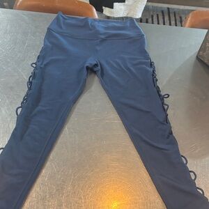 ALO Yoga Navy Leggings with Side Lace-Up